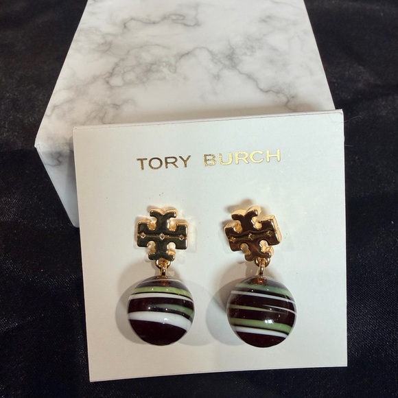 Tory Burch Jewelry - Tory Burch Double T multi colored drop earings NWOT